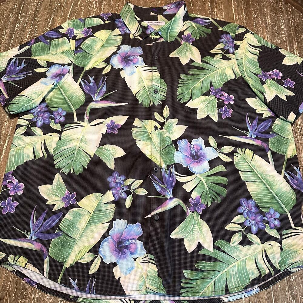 Tommy Bahama Coast Floral Tropical Short Sleeve Button Down Shirt Men’s Size XXL